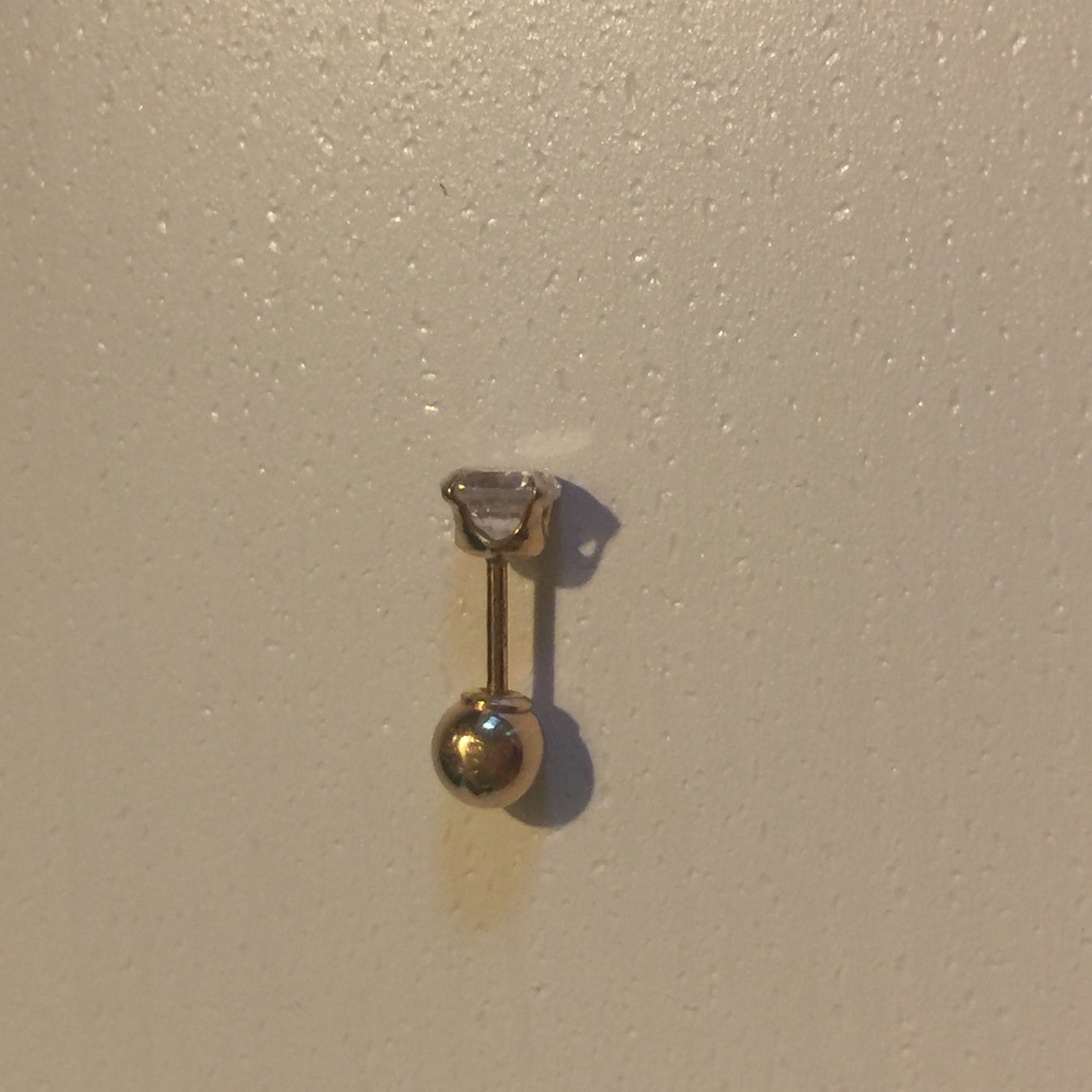 Solid 14k Gold Cartilage Earring Stud Ball Screw